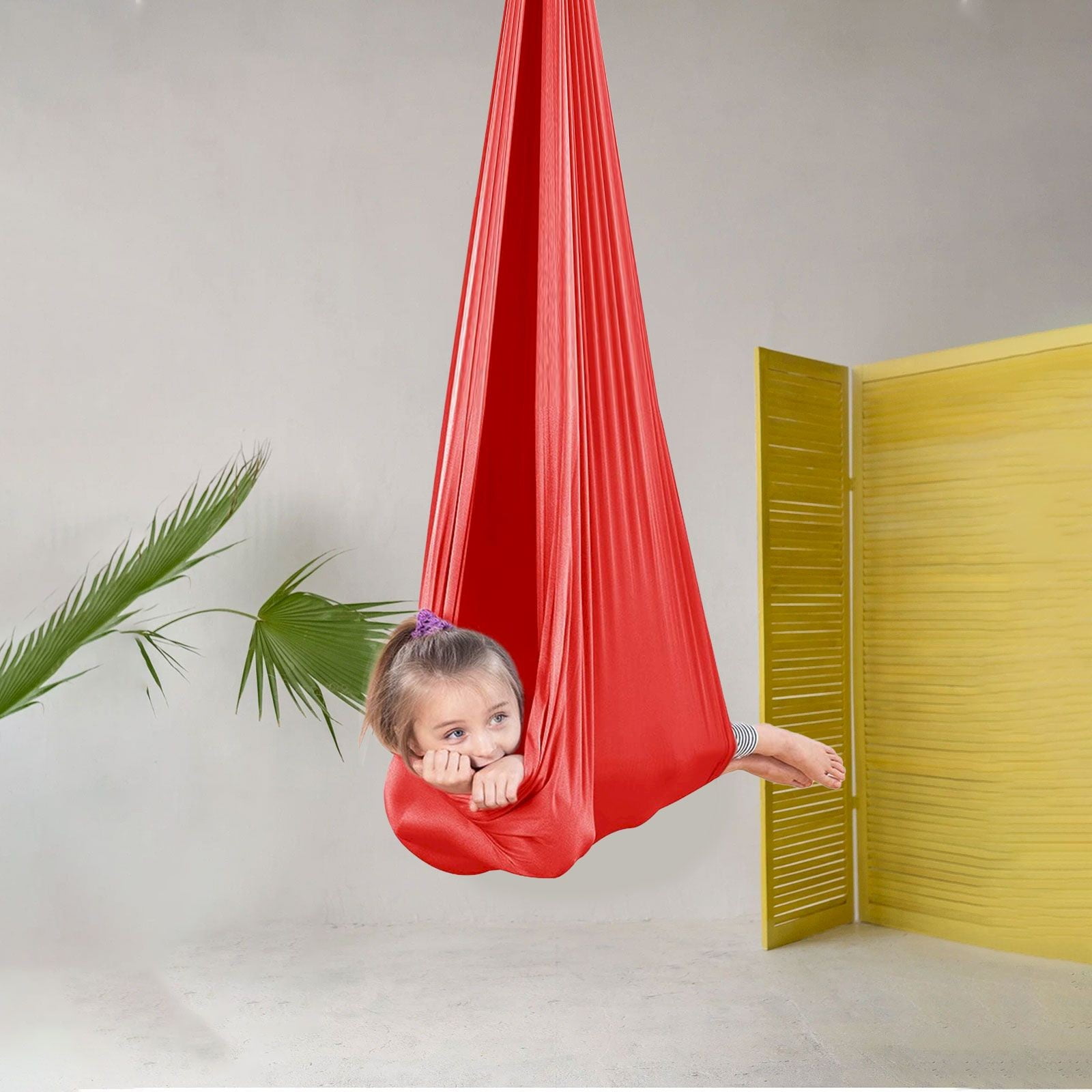 RUIG Sensory Swing Indoor Outdoor with 360° Hardware - Calming Therapy Swing for Kids & Adults - Durable, Adjustable & Easy Install,Soothing for Sensory Processing Disorder & Special Needs