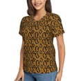 thumbnail image 2 of Honeii Snake Skin Print Women's Classic V-Neck T-Shirt,Womens Fashion Tops,Stylish Everyday Top for Women, Casual Summer Spring Outfits Clothes-Small, 2 of 5