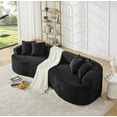 thumbnail image 5 of Newest Modern Cloud 4-Seater Sectional Curved Sofa, Minimalist Compression Living Room Couch, No Assembly Needed, Chenille, Black, 5 of 8