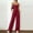 Wine, variant on YTCAMLO One Piece Jumpsuits for Women Fashion Sleeveless Scoop Neck Ruched Summer Romper with Pockets Flowy Wide Leg Workout Jumpsuits