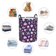 thumbnail image 4 of Balery Skull mushroom space Cesta de ropa redonda con asas, impermeable, independiente, para ropa, juguetes, dormitorio y familia-Small, 4 of 6