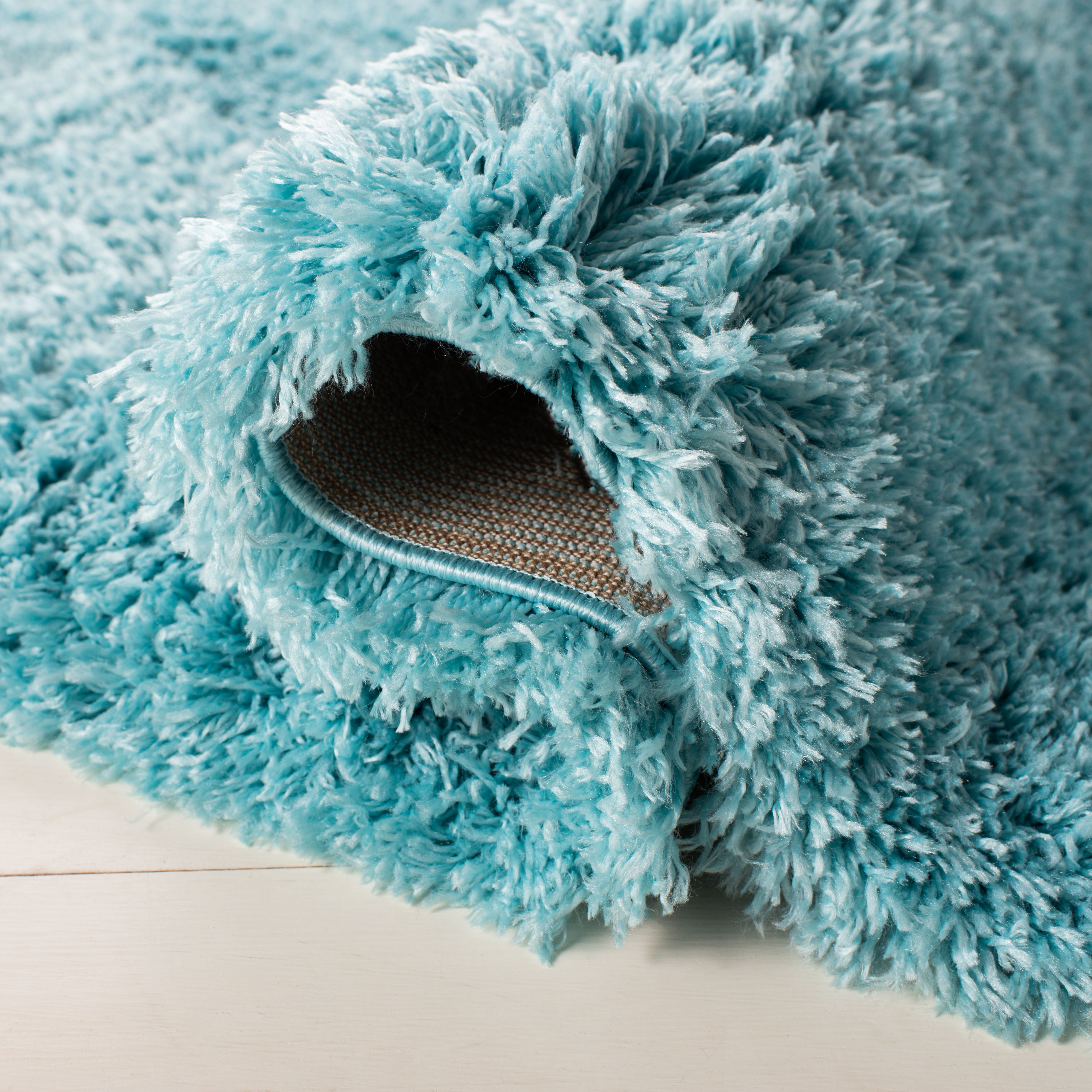 SAFAVIEH Polar Abbot Solid Shag Runner Rug, Light Turquoise, 2'3" x 10'