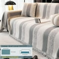 thumbnail image 4 of West Ivory - 71" x 102" Inch Chenille Couch Cover - Non Slip Furniture Protector, Anti-Scratch, Washable for Dog Cat Kids Soft Furniture Protector - Grey, 4 of 7