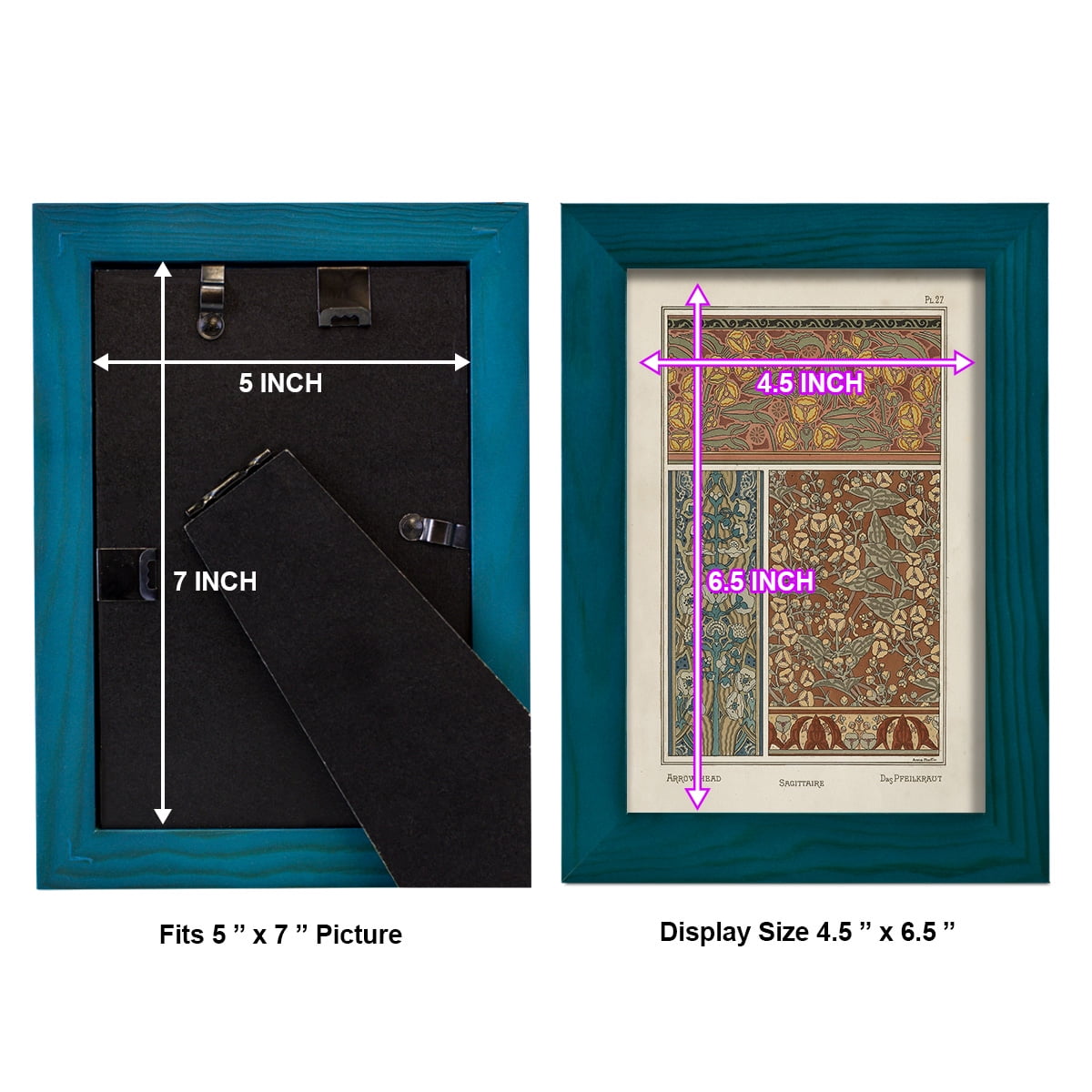 Nouveau Decorative II - Framed Print w/glass - Ocean Blue