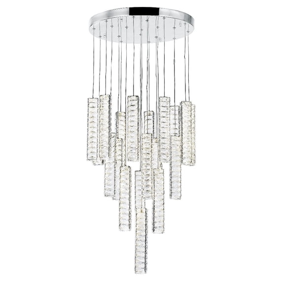CWI Lighting Celina Contemporary Metal LED Chandelier in Chrome