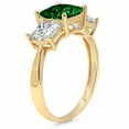 thumbnail image 2 of 2.5 ct Princess Cut Simulated Emerald 3 Stone 14K Yellow Gold Womens Engagement Ring, 2 of 4