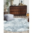thumbnail image 3 of Unique Loom Kamala Washable Collection Area Rug - Vintage (3' 3" Round Navy Blue/Gray), 3 of 9
