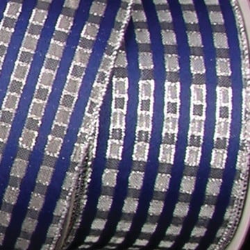 The Ribbon People Navy Blue and Silver Striped Wired Craft Ribbon 3" x 20 Yards