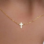 INCREDIBLE CHIC Chic 14k Gold Cross: Tiny Cross Necklace, Dainty Necklace, Ideal Gift for Her - 18"