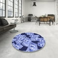 thumbnail image 4 of Ahgly Company Tapis d'Intérieur Lavable en Machine Rectangle Transitionnel Jeans Bleu, 2 Pieds x 5 Pieds, 4 of 7