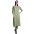thumbnail image 1 of Moomaya 2-Piece Womens Cotton Printed Kurta Pant Set Indian Dress Ethnic Set, 1 of 6