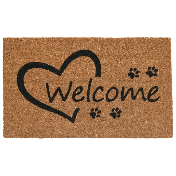Calloway Mills Open Heart Paws Outdoor Doormat, 17" x 29"