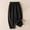 Black, variant on Babysbule Womens Plus Size Pants Women's Solid Color Casual Elasticated Frenulum Literary And Artistic Revival Cotton And Linen Pants