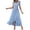 Sky Blue, variant on Women's Casual Solid Color Embroidered Dress V-Neck Sleeveless Floral Lace Cuff Boho Summer Beach Vacation Ruffled A-Line Midi Dress, Purple XXL