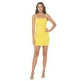 thumbnail image 3 of Yellow Medium Size Women's Sleeveless Mini Cocktail Dress, Spaghetti Strap Bodycon Sexy Going Out Party, Trendy Spring Summer 2024, 3 of 6
