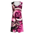 thumbnail image 4 of GaThRRgYP Women 2025 Summer Sleeveless Dresses,Women's Printed Round Neck Casual Sleeveless Suspender Dress, 4 of 5