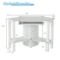 thumbnail image 4 of Costway Wooden Corner Desk With Drawer Computer PC Table Study Office Room White, 4 of 10