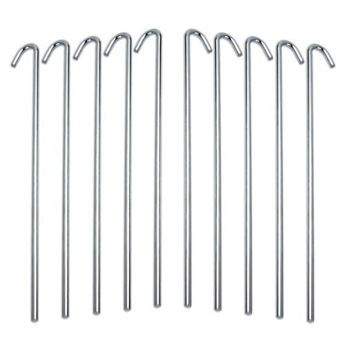 1 x Heavy Duty Galvanized Ribbed Steel 14'' J Pin Tent Peg Marquee Ground Stakes