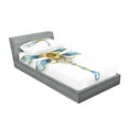 thumbnail image 2 of Ambesonne Animal Fitted Sheet & Pillow Sham Set, Mechanical Dragonfly, Twin, Yellow Blue, 2 of 2