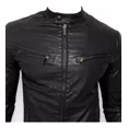 thumbnail image 4 of Chamarra Vini Piel Slim Fit Moda Hombre Tipo Biker Negro, 4 of 8
