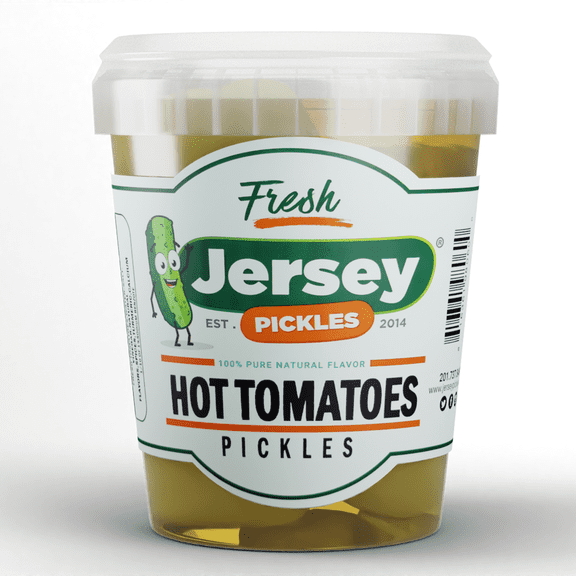 Jersey Pickles Hot Pickled Tomatoes with Spicy Jalapeno - Bold, Fiery Flavor, Crafted with Fresh Ingredients