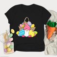 thumbnail image 5 of Outfmvch Chemises de Pâques pour Femmes, Chandails en Molleton à Col Rond pour Femmes, Chemises à Manches Courtes pour Femmes, Hauts de Sortie pour Femmes, T-Shirt à Manches Courtes à Col Rond Imprimé de Pâques à la Mode, T-Shirts Graphiques pour Femmes Noir S, 5 of 5