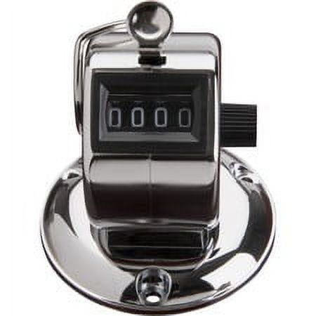 Sparco Tally Counters - 4 Digit - Finger Ring - Desktop - Chrome Plated Steel - Silver Sparco Tally Counters - 4 Digit - Finger Ring - Desktop - Chrome Plated Steel - Silver