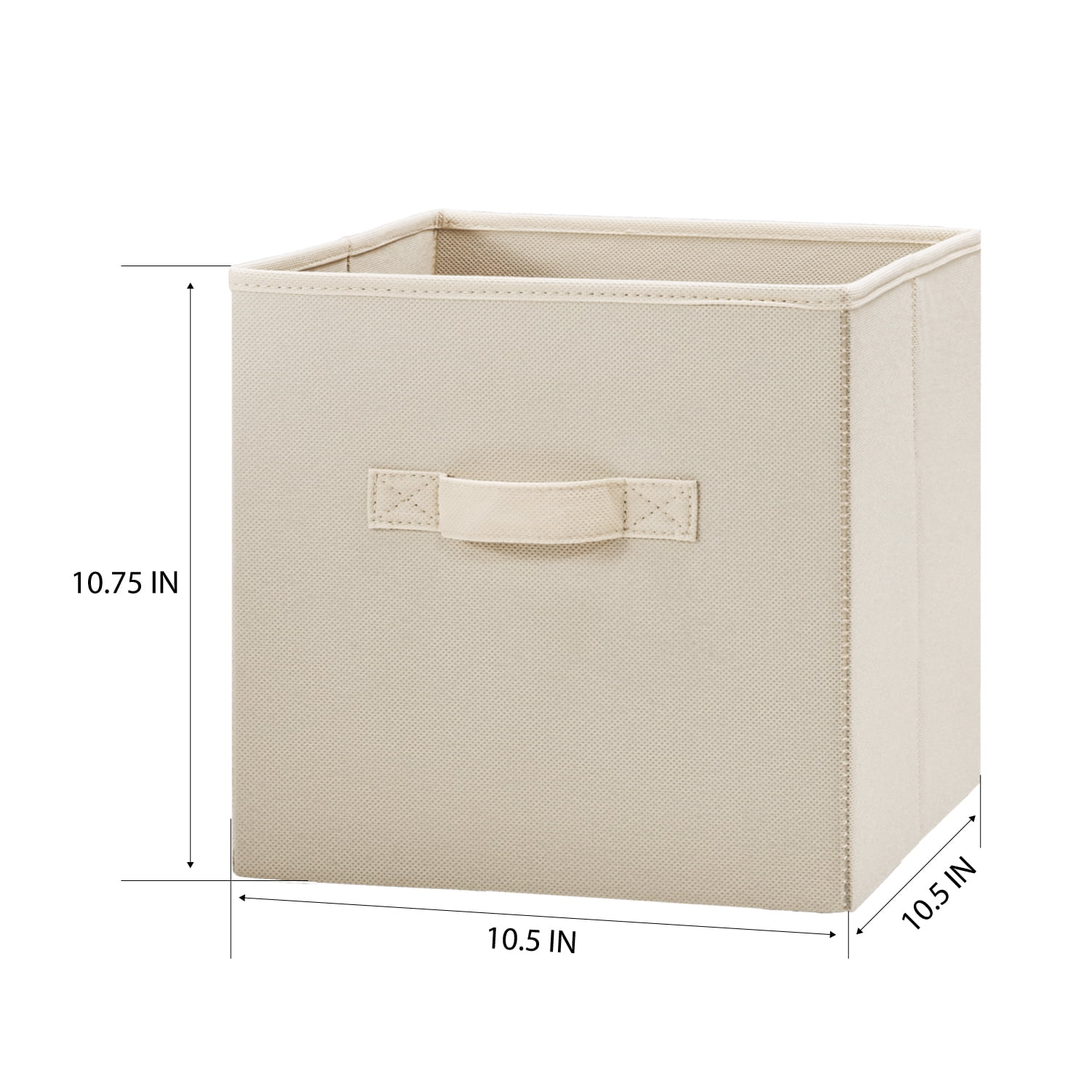 Mainstays Collapsible Cube Fabric Storage Bins, Papyrus Beige, 6 Pack