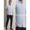 thumbnail image 5 of Unique Bargains Men's Short Sleeve Cotton Regular Fit Button Down Formal Shirt XXL Gray, 5 of 5