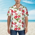 thumbnail image 2 of Xecao Strawberry1 print Hawaiian shirt - a stylish short-sleeve button-down for men, perfect for casual beach and tropical outings., 2 of 9