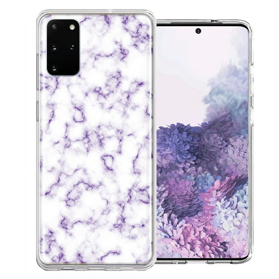 MUNDAZE For Samsung Galaxy S20 Plus Purple Marble Design Double Layer Phone Case Cover
