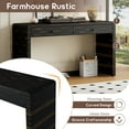 thumbnail image 5 of Dining Tables TREXM Curved Console Table with Storage, Wooden Entryway Table with 2 Drawers, Farmhouse Rustic Console Tables for Entryway, Hallway, Living Room, Distressed Black,Coffee Tables, 5 of 11