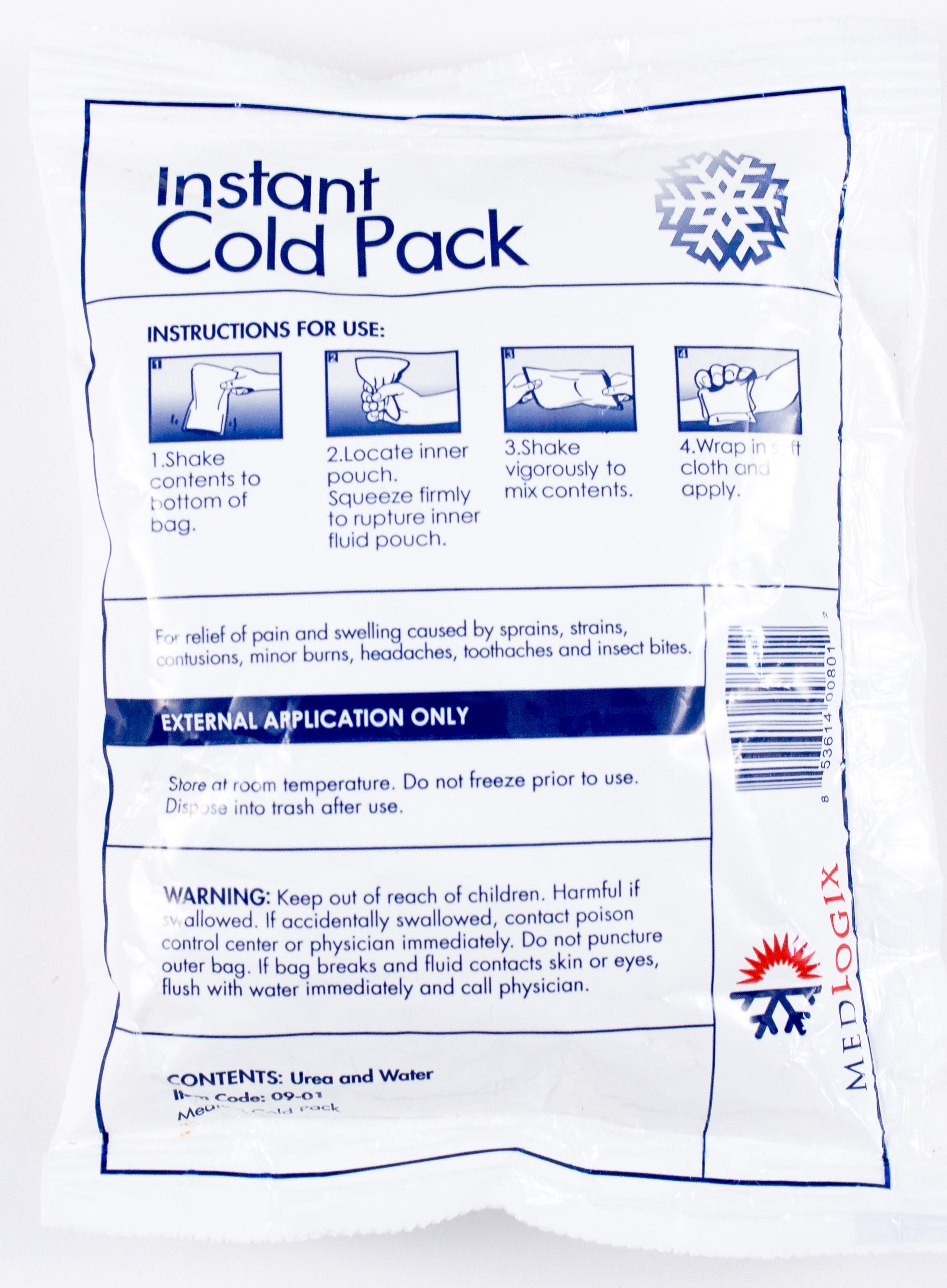 Medlogix Instant Cold Packs | Made in USA | 16 Pack 6"x9" | Disposable Ice Cold Compress