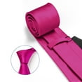 thumbnail image 6 of Hot Pink Mens Ties Classic Satin Necktie & Pocket Square Set with Gift Box Business Wedding Silk Tie, 6 of 7