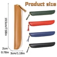 thumbnail image 2 of Clearance Under $1.2! 1 Pack PU Leather Mini Pencil Case, 20x3cm Slim Pen Protective Sleeve, 2-Compartment Portable Storage Pouch, 2 of 4