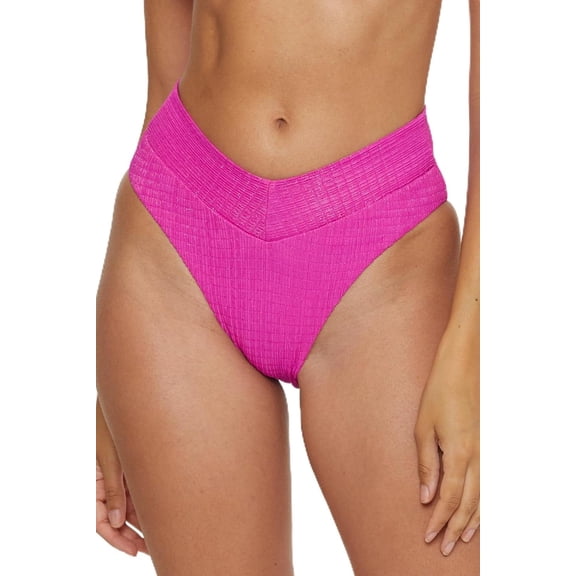Becca by Rebecca Virtue VIVID PINK Standard Luminous Bikini Bottom, US Small
