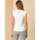 thumbnail image 5 of Blusa elegante Sin mangas Allegra K Vintage de la Década de 1950 con volantes para Oficina de Negocios Mujer blanco L, 5 of 6