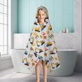 thumbnail image 6 of Cartoon Construction Vehicles Barriers Hooded Bath Towel，50"x30" for Ages 3 To 12 Kids, Quick Dry Lightweight Soft Microfiber Hood Beach Towel Cover Up for Kids, 6 of 7