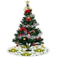 thumbnail image 4 of GZHJMY Christmas Tree Skirt, 36" Xmas Tree Skirts Cute Frogs Grass On White Christmas Tree Mat for Christmas Holiday Party Ornaments, 4 of 5