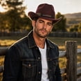 thumbnail image 6 of Clossjun Western Cowboy Hat for Men Women Classic Roll Up Fedora Caps with Buckle Belt Outdoor Activity Beanies Fashion Head Wear, 6 of 6