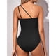 thumbnail image 5 of Traje Baño una Pieza con un Hombro Descubierto para Mujer, Traje Baño Control, Cobertura Total Modesta, Traje Baño con Abertura en la Parte Posterior. Negro S, 5 of 6