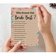 thumbnail image 7 of Inkdotpot How Well Do You Know The Bride Bridal Shower Bachelorette PartyGameActivityCards 50-PackRustic Kraft FloralWho Know The Bride Best, 7 of 7