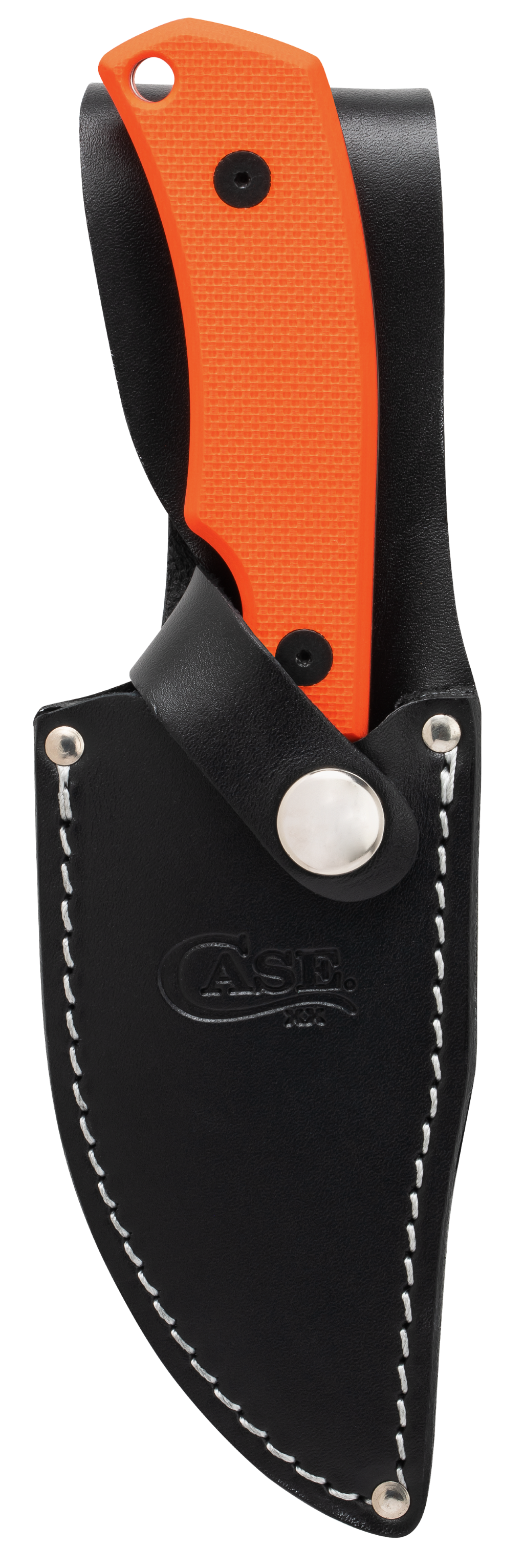 Case XX Knives CT3 Hunter Textured Orange G-10 Black 1095 Carbon Steel Fixed Blade