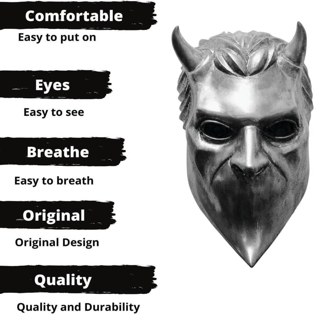 Nameless Ghoul Latex Mask, Máscara Original de la Banda Ghost, Máscaras Oficiales de los Nameless Ghoul para Halloween, Fiesta y Fiestas de Disfraces y Colección
