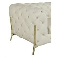 thumbnail image 5 of 69" Beige All Over Tufted Italian and Gold Leather Love Seat, 5 of 5