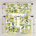 thumbnail image 4 of Lemon Fruits Kitchen Curtains Flower Leaves Window Curtains Valance and Tier Set 36 Inch, Summer Tropical Short Tier Curtain for Kitchen, Fruit Background Small Kitchen Decor, 4 of 6