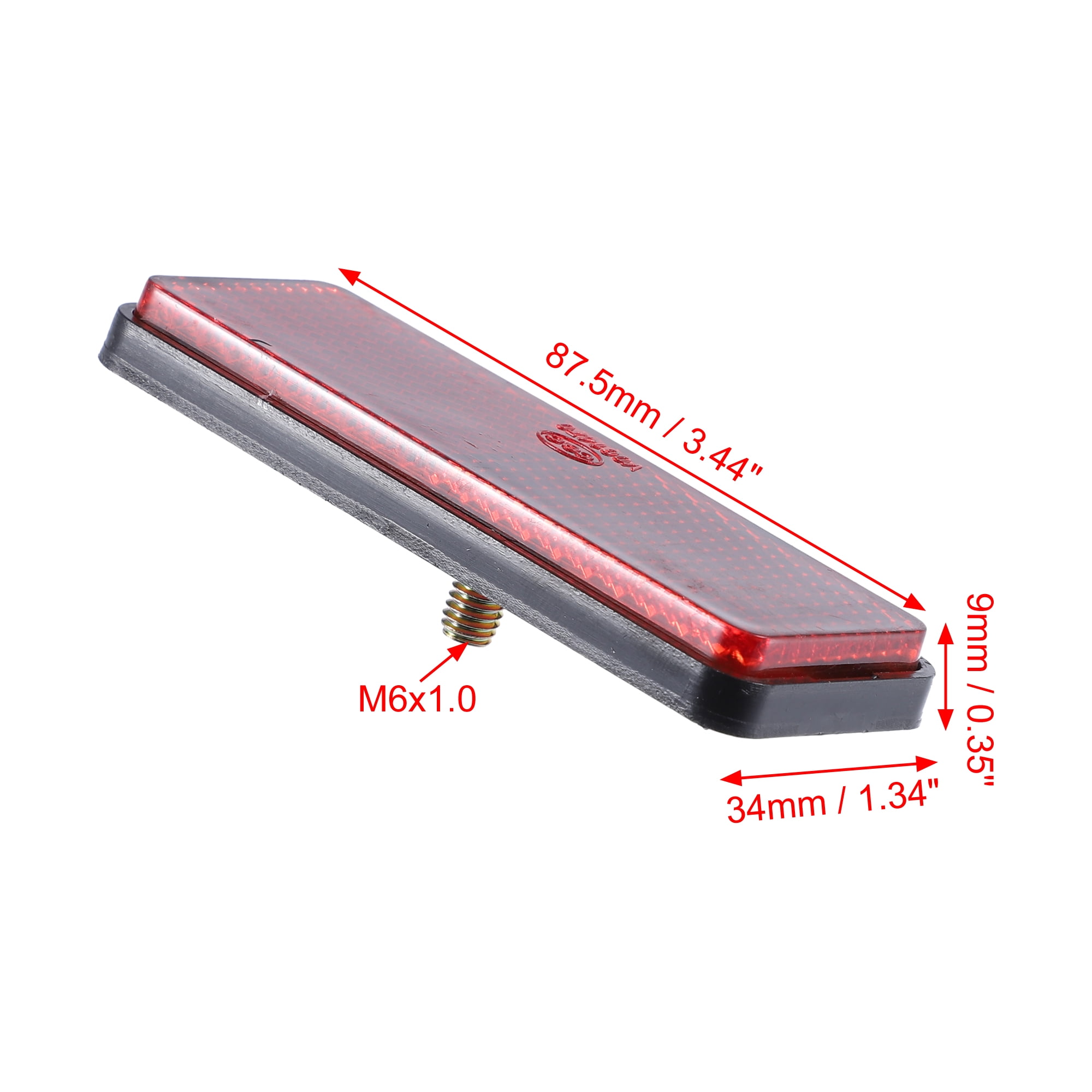 Unique Bargains 4Pcs M6x1.0 Plastic Universal Reflective Warning Reflector Red