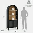 thumbnail image 2 of Best Choice Products 72in Tall Arched 5-Tier Bookshelf Storage Cabinet w/ Adjustable Shelves - Black Oak, 2 of 9