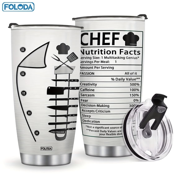 20oz Chef Tumbler Gift Stainless Steel Travel Cup With Lid Vintage Mandala Pattern Novelty Culinary Cooking Lovers Gift Ideas Chef Mugs Insulated Cups Gifts for Birthday Christmas Present For Men Mom