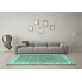 thumbnail image 3 of Ahgly Company Machine Washable Indoor Rectangle Persian Light Blue Traditional Area Rugs, 2' x 5', 3 of 4